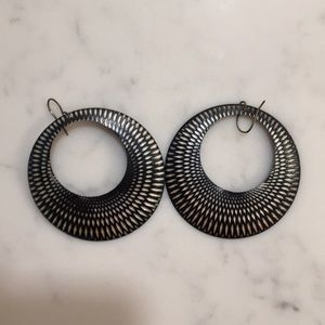 Large hoop circle boho tribal earrings